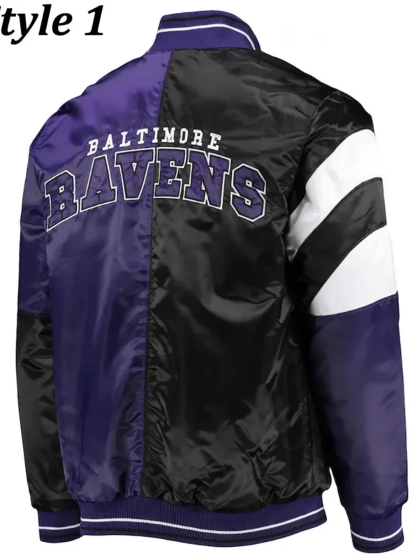Varsity Baltimore Ravens Full-Snap Satin Jacket