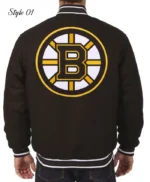 Boston Bruins Black Wool Varsity Jacket