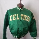 Vintage Boston Celtics Retro Satin Button Up Jacket