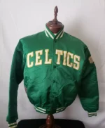 Vintage Boston Celtics Retro Satin Button Up Jacket