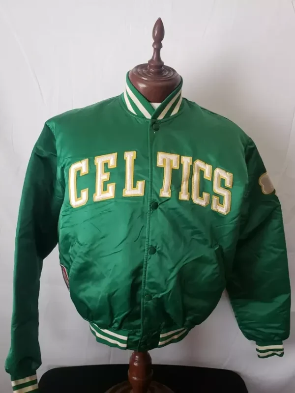 Vintage Boston Celtics Retro Satin Button Up Jacket