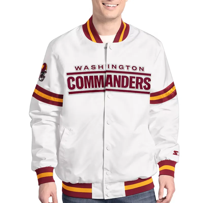 Washington Commanders Scout Varsity Satin Jacket Washington Commanders Scout Varsity Satin Jacket