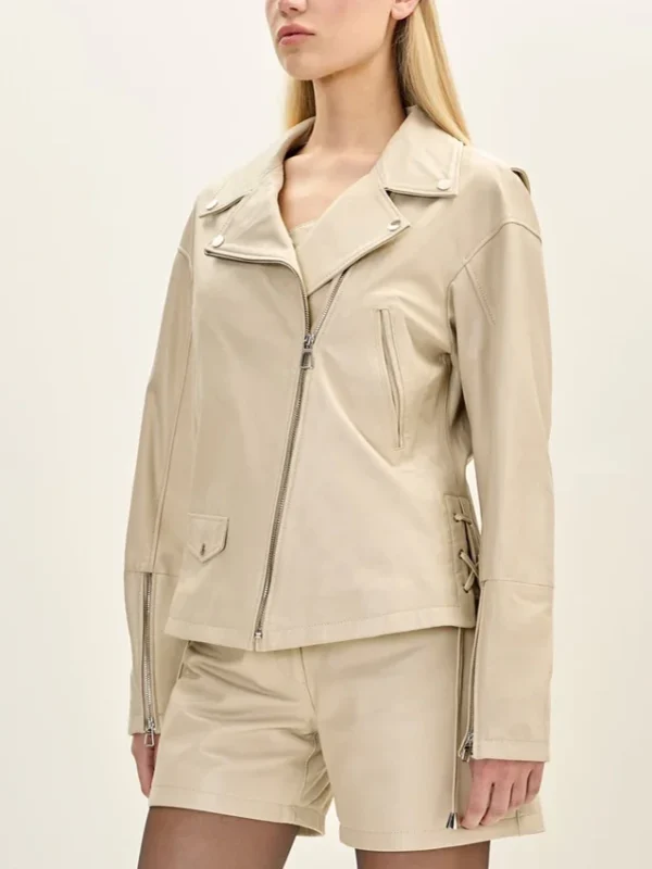 Women’s Stylish Asymmetrical Biker Leather Jacket