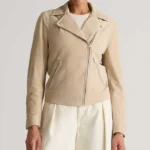 Womens Suede Leather Biker Jacket