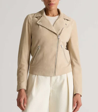 Womens Suede Leather Biker Jacket
