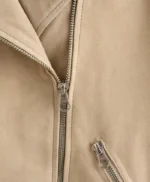 Womens Suede Leather Biker Jacket