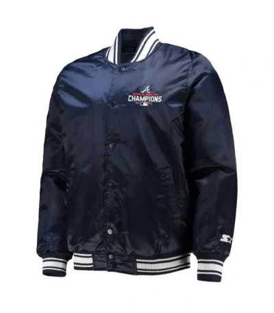 World Series Champions 2021 Atlanta Braves Navy Satin Jacket