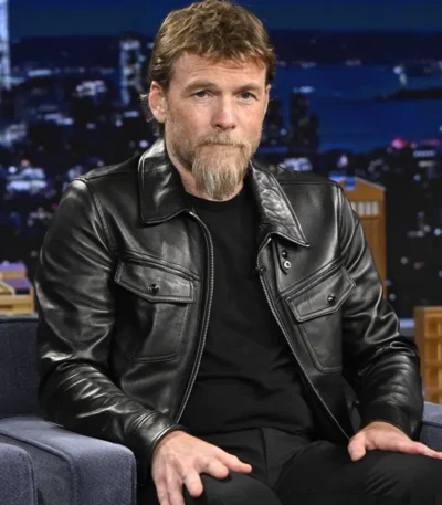 The Tonight Show 2026 Sam Worthington Leather Jacket