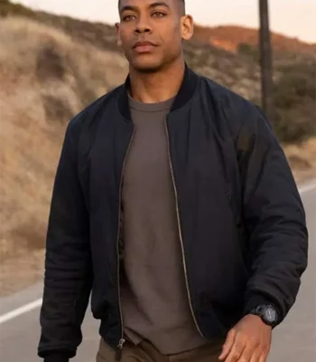 Aaron Pierre Lanterns Black Bomber Jacket