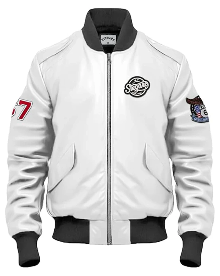 Alexander Stegaro Leather Bomber Jacket Alexander Stegaro Leather Bomber Jacket