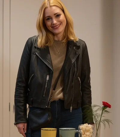 Alexandra Breckenridge My Secret Santa Leather Jacket