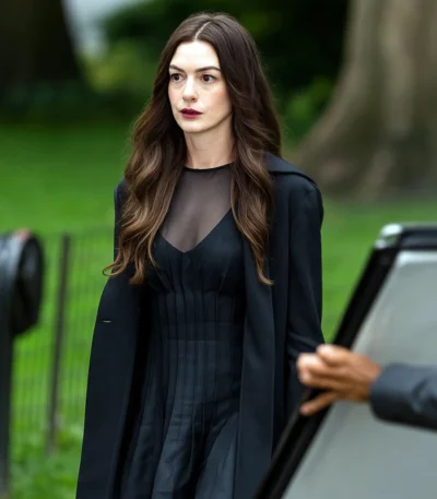 Anne Hathaway The Devil Wears Prada 2 Black Coat