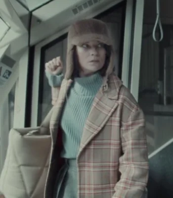 Annie Murphy Nine Perfect Strangers S02 Plaid Coat