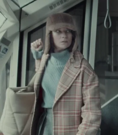 Annie Murphy Nine Perfect Strangers S02 Plaid Coat