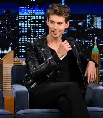 Austin Butler The Tonight Show Black Biker Jacket