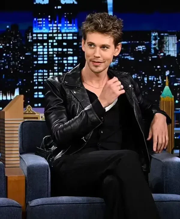 Austin Butler The Tonight Show Black Biker Jacket
