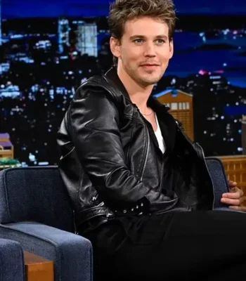 Austin Butler The Tonight Show Black Biker Jacket