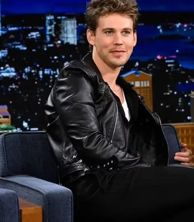 Austin Butler The Tonight Show Black Biker Jacket