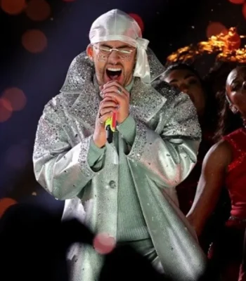 Bad Bunny Silver Embellished Coat