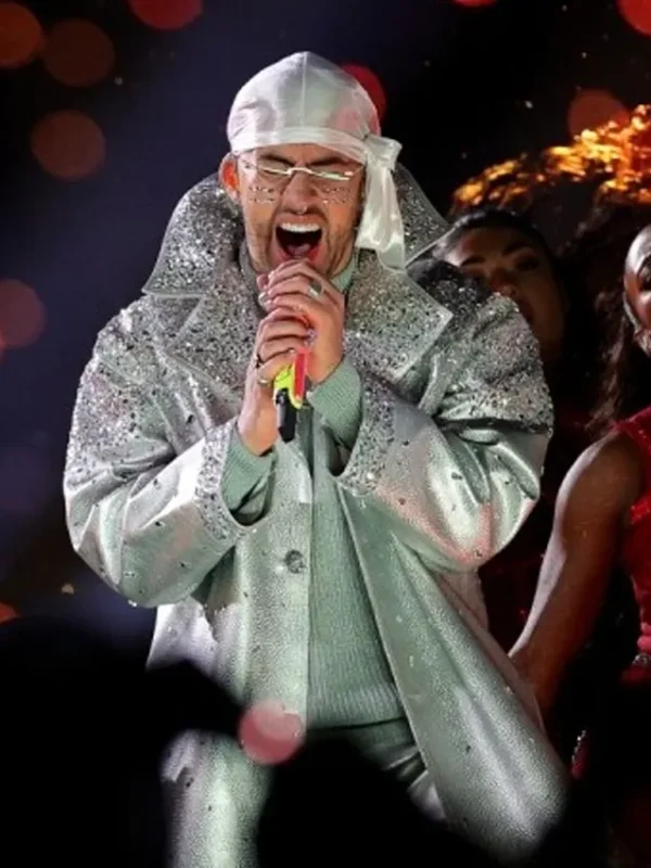 Bad Bunny Silver Embellished Coat