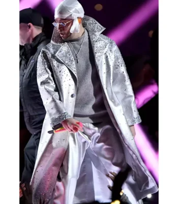 Bad Bunny Silver Embellished Coat