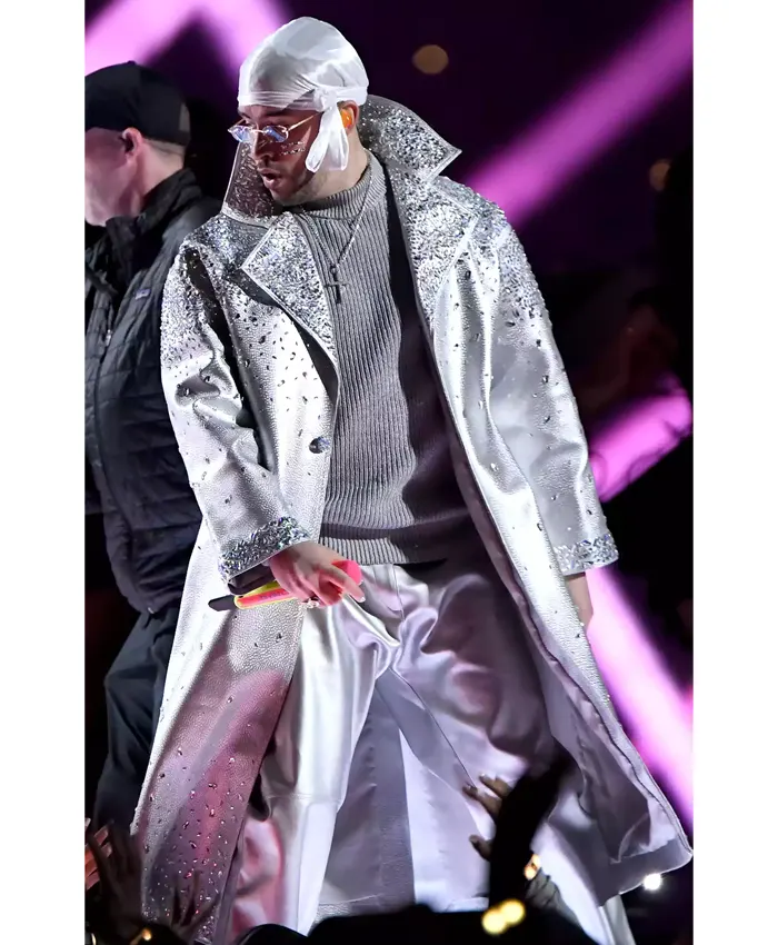Bad Bunny Silver Embellished Coat Bad Bunny Silver Embellished Coat