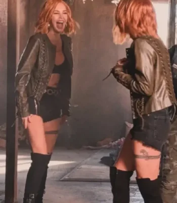 Marshals Belle Skinner Brown Lace Up Leather Jacket