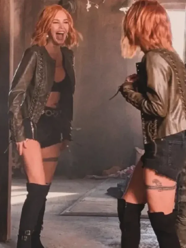 Marshals Belle Skinner Brown Lace Up Leather Jacket