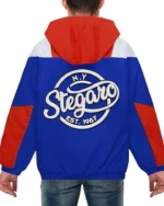 Bertram Red And Blue Stegaro Hooded Jacket