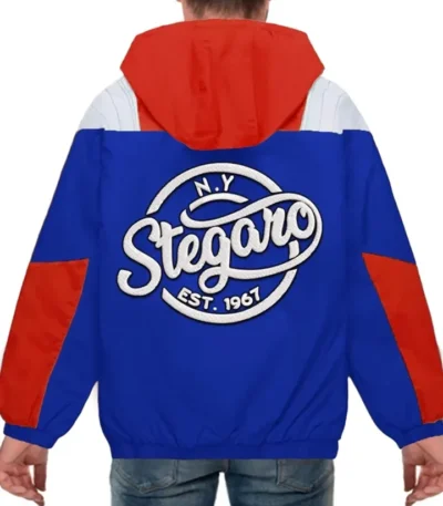 Bertram Red And Blue Stegaro Hooded Jacket