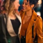 Bethany Brown Murder in a Small Town Brown Leather Jacket