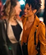 Bethany Brown Murder in a Small Town Brown Leather Jacket