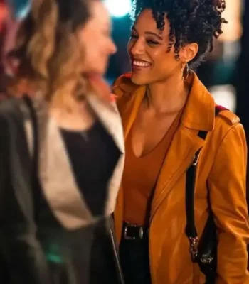 Bethany Brown Murder in a Small Town Brown Leather Jacket