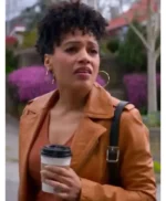 Bethany Brown Murder in a Small Town Brown Leather Jacket