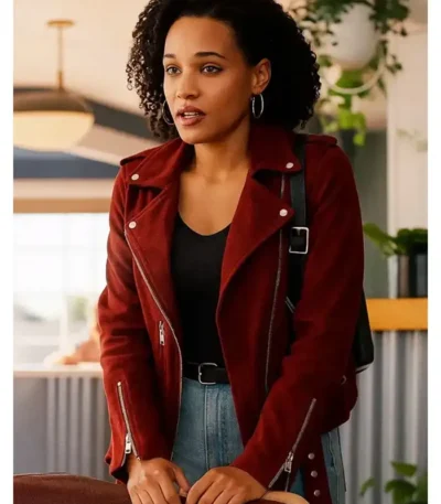 Bethany Brown Murder in a Small Town Maroon Suede Jacket