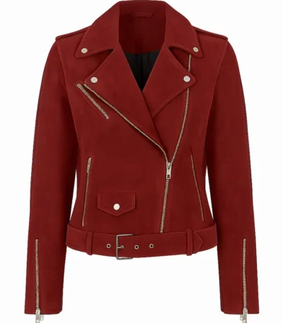 Bethany Brown Murder in a Small Town Maroon Suede Jacket
