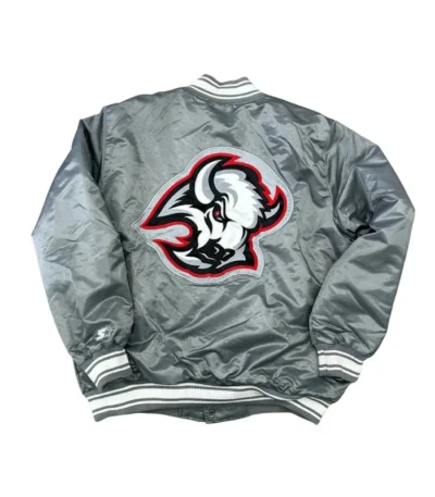 Buffalo Sabres Gray Bomber Satin Jacket
