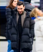 Brett Goldstein Office Romance Black Puffer Coat