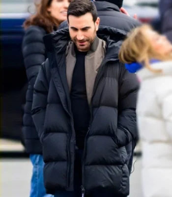Brett Goldstein Office Romance Black Puffer Coat