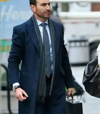 Brett Goldstein Office Romance Blue Wool Coat
