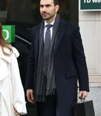 Brett Goldstein Office Romance Blue Wool Coat