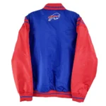 Buffalo Bills Button Up Blue and Red Satin Jacket
