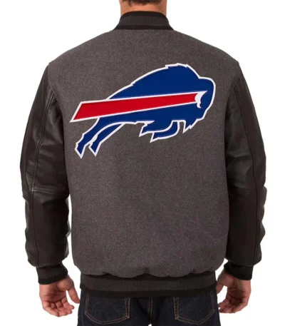 Buffalo Bills Charcoal and Black Varsity Jacket
