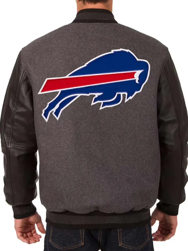 Buffalo Bills Charcoal and Black Varsity Jacket