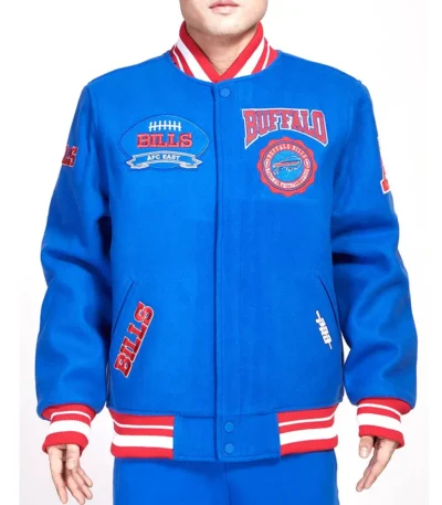 Buffalo Bills Crest Emblem Royal Varsity Jacket