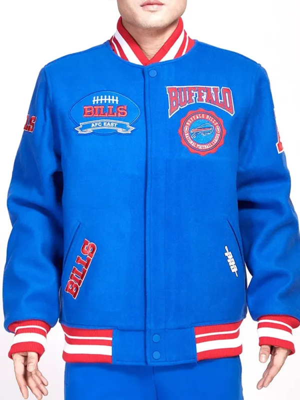 Buffalo Bills Crest Emblem Royal Varsity Jacket