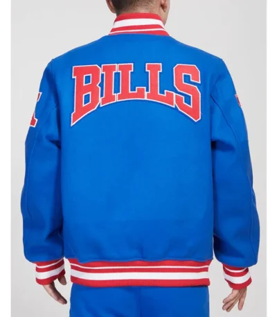Buffalo Bills Crest Emblem Royal Varsity Wool Jacket