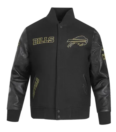 Buffalo Bills Full-Zip Black Varsity Jacket