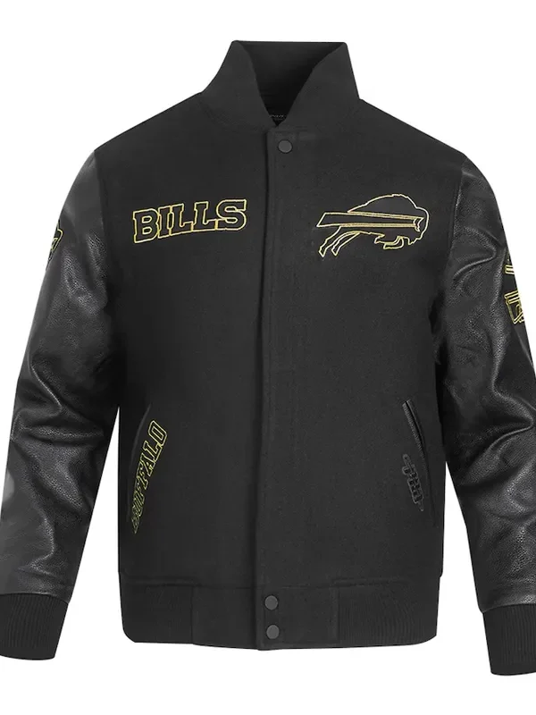 Buffalo Bills Full-Zip Black Varsity Jacket