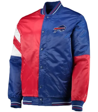 Buffalo Bills Leader Full-Snap Blue and Red Satin Jacket